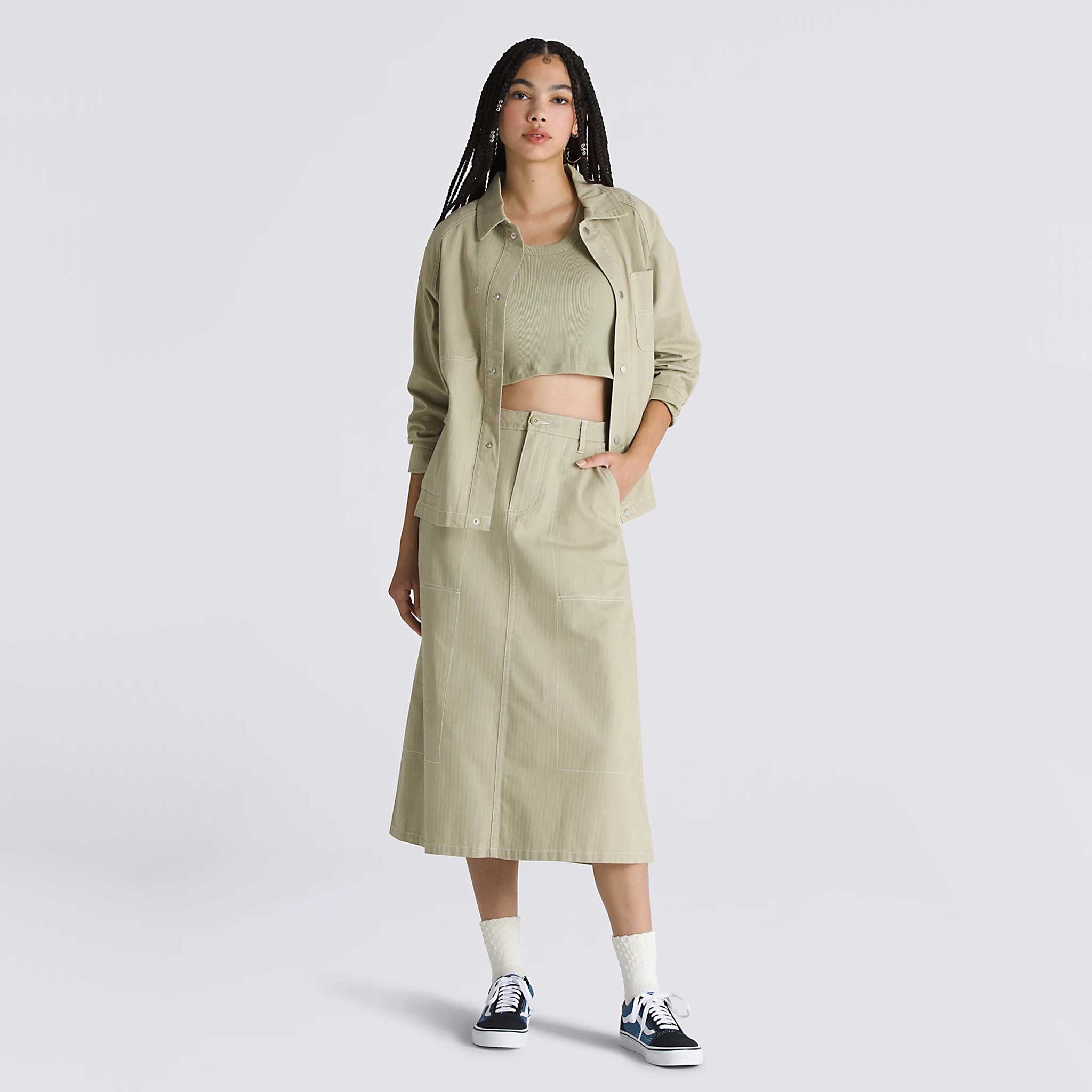 Codey Long Flare Utility Skirt