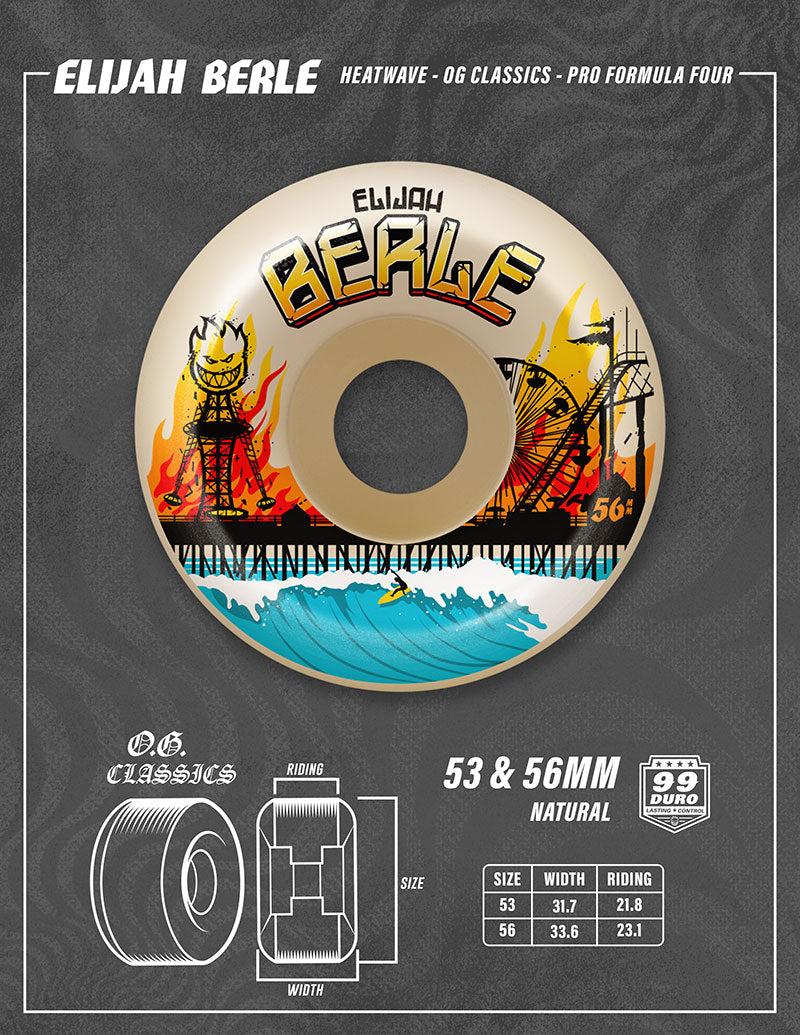F4 Berle Heatwave OG Classics 99a Skateboard Wheels