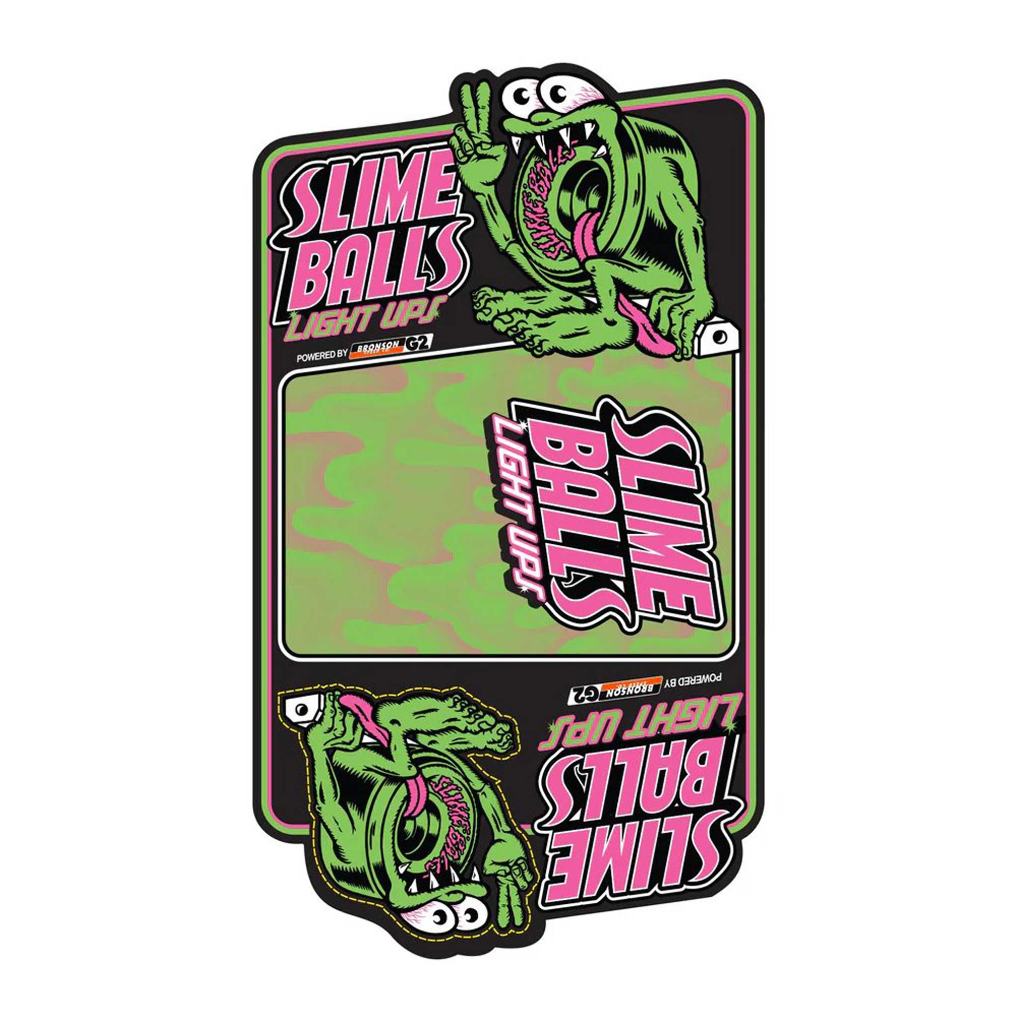 66mm Gator Swamp Spew Light Up 78a Skateboard Wheels
