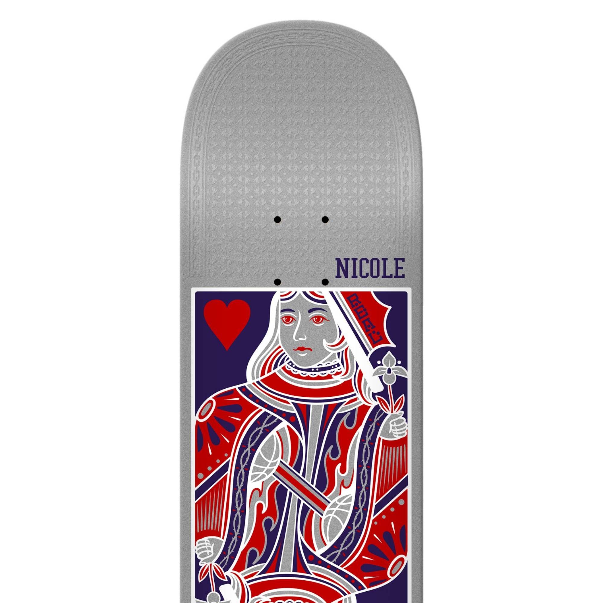 Nicole Pro 8.0 Queen Of Hearts Twin Nose Skateboard Deck