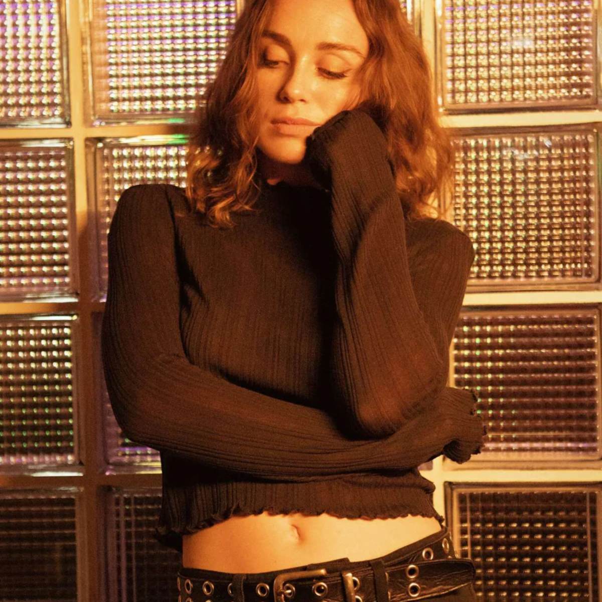 Novelty Ribbed Turtleneck L/S