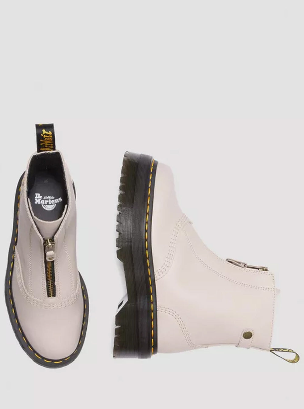 Jetta Zipped Sendel Leather Platform Boots