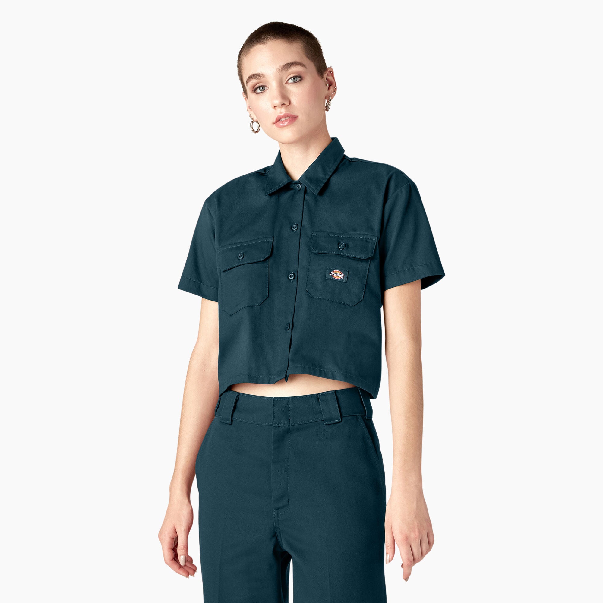 Women's Relaxed Fit Cropped Work Shirt