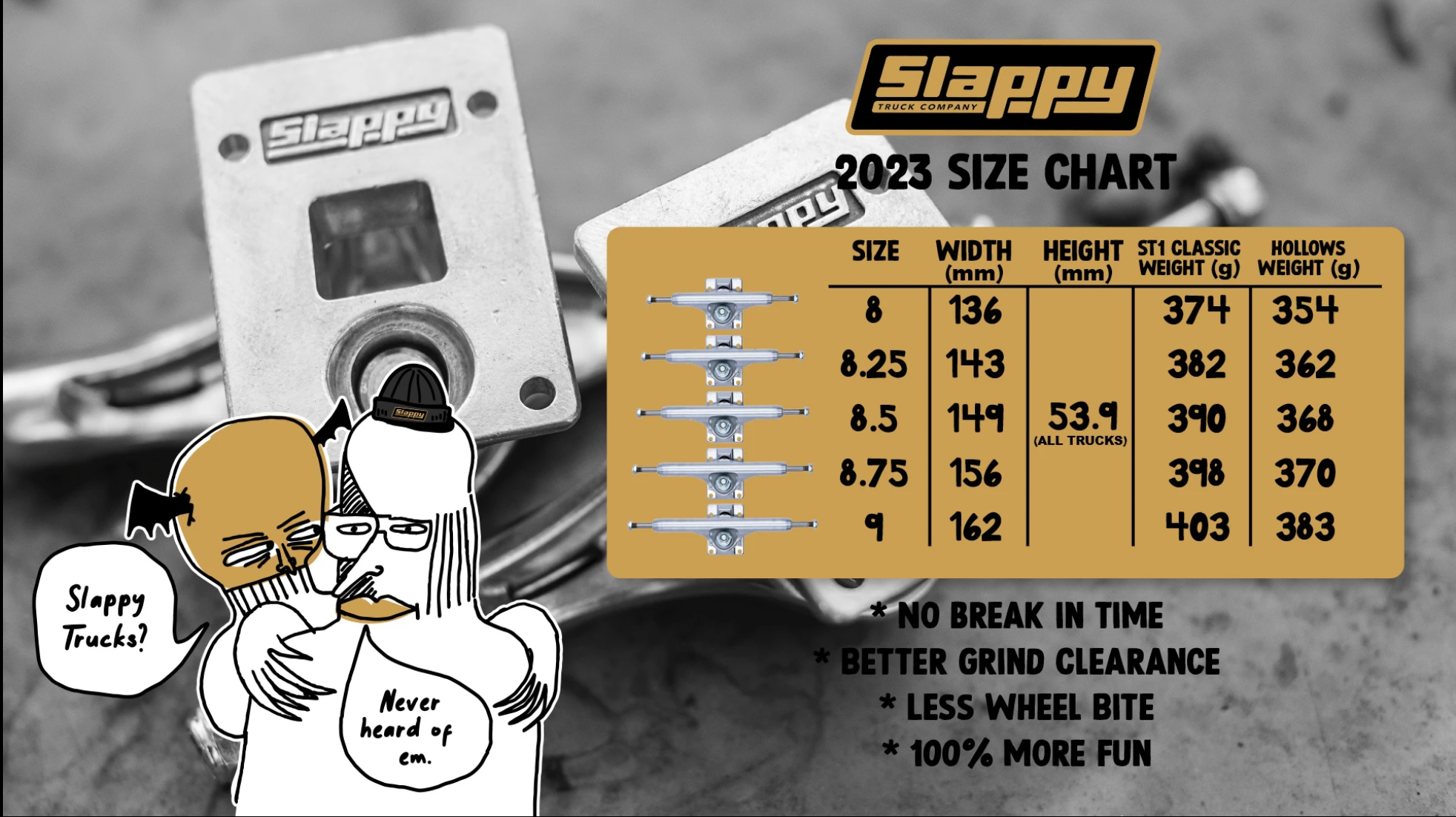 Slappy ST1 Hollow Skate Trucks Trucks  - UNLTD Boardshop