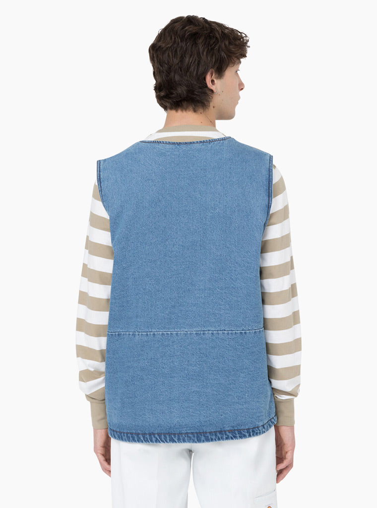 Denim Zip Front Vest