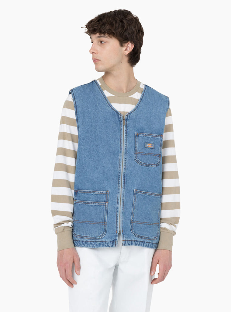 Denim Zip Front Vest